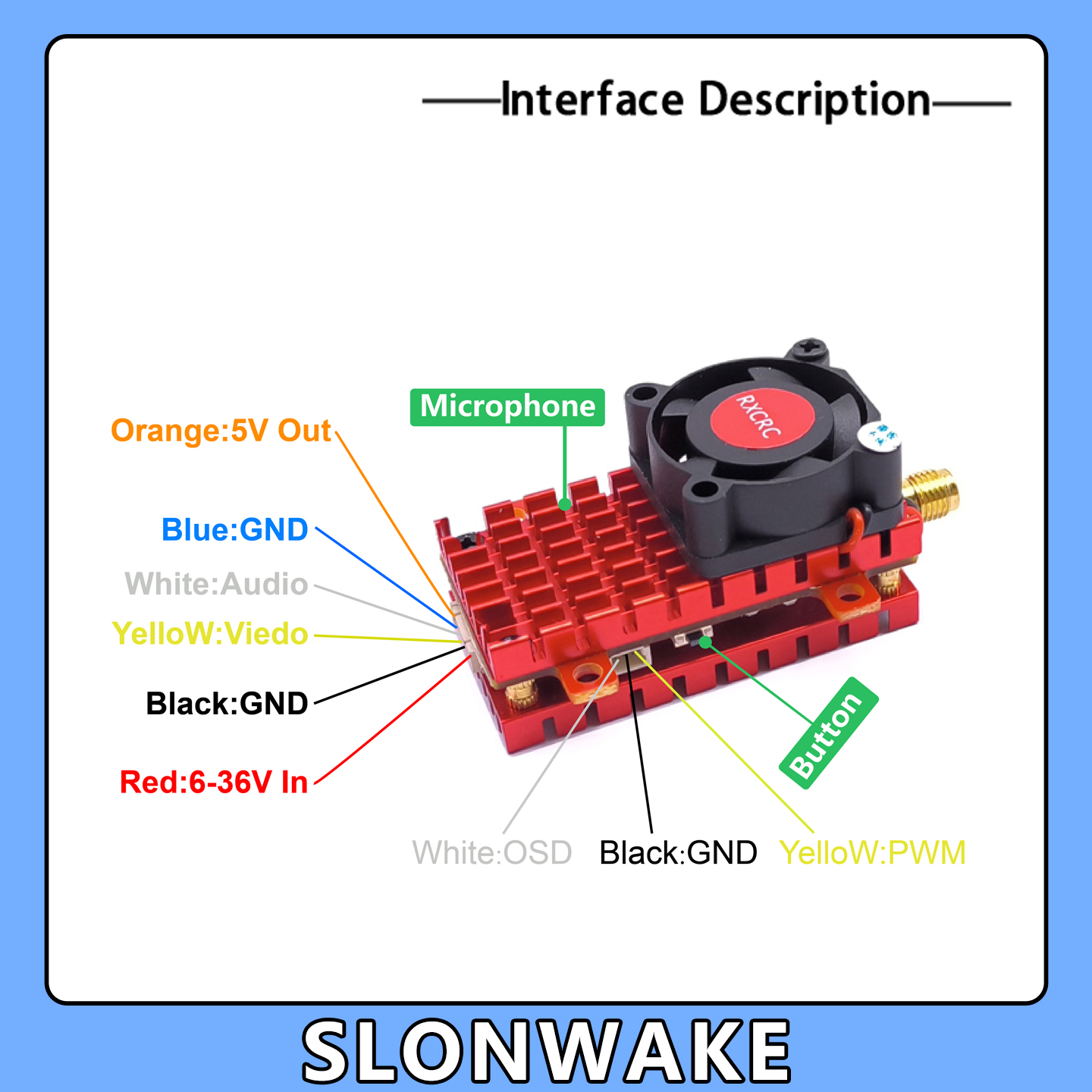 SLONWAKE 5.8G 2W VTX FPV กล้อง - Drone Aerial Photography บทวิจารณ์และราคา